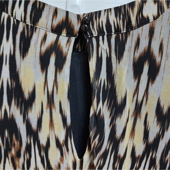 ECI Dress Size Large Animal Print Maxi Blouson Stretch Waist Sheer Lined Flowy - Picture 6 of 11